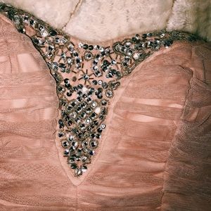 Bubble gum pink rose jeweled dress